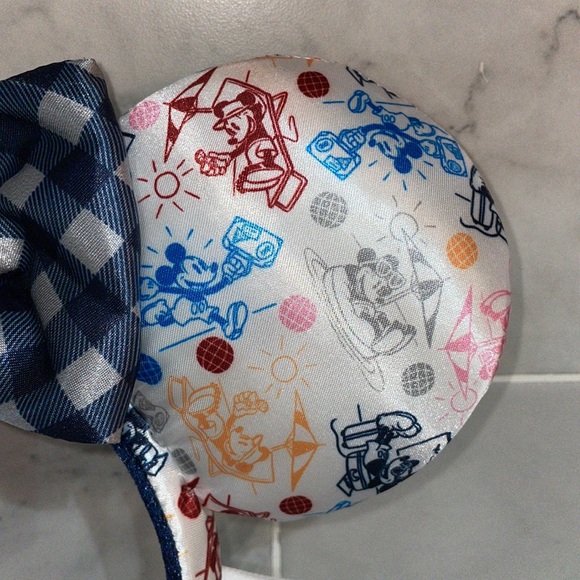 Disney Vacation Club DVC Logo Minnie Ears Buffalo Check Bow Headband 2021 NEW - Picture 5 of 9